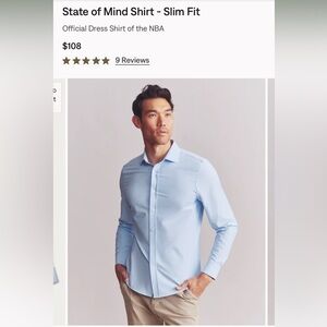 Rhone - State of Mind shirt - Large - NEW w/TAGS - blue